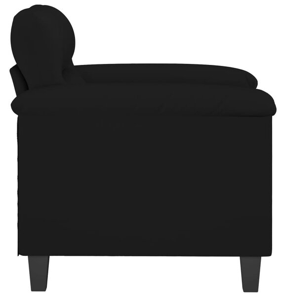Fekete mikroszálas szövet kanapéfotel 60 cm
