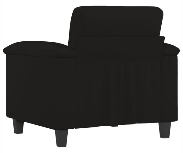 Fekete mikroszálas szövet kanapéfotel 60 cm
