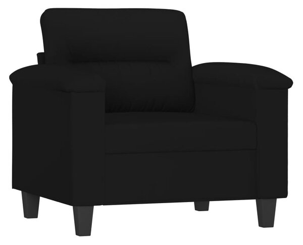 Fekete mikroszálas szövet kanapéfotel 60 cm