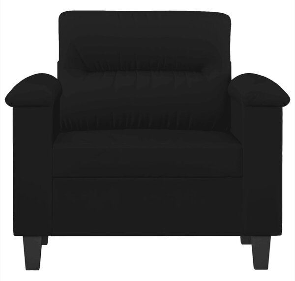 Fekete mikroszálas szövet kanapéfotel 60 cm