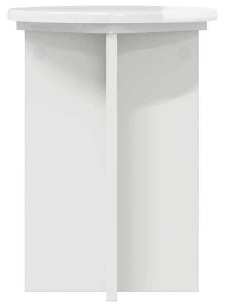 Növényállvány 2 db Magasfényű Fehér Ø29,5 x 40 cm Szerelt Fa