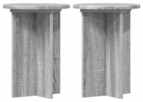 Növényállvány 2 db Szürke Sonoma Ø29,5 x 40 cm Szerelt Fa