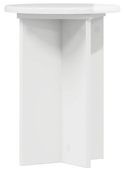 Növényállvány 2 db Magasfényű Fehér Ø29,5 x 40 cm Szerelt Fa