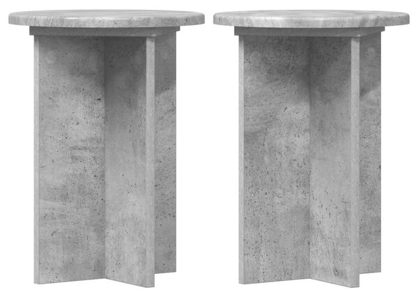 Növényállvány 2 db Betonszürke Ø29,5 x 40 cm Szerelt Fa