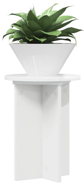 Növényállvány 2 db Magasfényű Fehér Ø29,5 x 40 cm Szerelt Fa