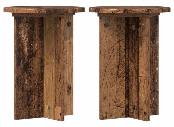 VidaXL Növényállvány 2 pcs Antik Fa Ø29,5 x 40 cm Szerelt Fa