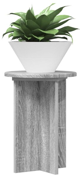 Növényállvány 2 db Szürke Sonoma Ø29,5 x 40 cm Szerelt Fa
