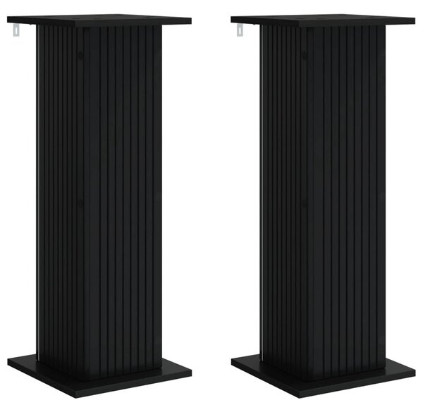 Növényállvány 2 db Fekete 30,5 x 30 x 80,5 cm Szerelt Fa