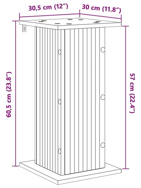 VidaXL Növényállvány 2 pcs Fehér 30,5 x 30 x 60,5 cm Szerelt Fa