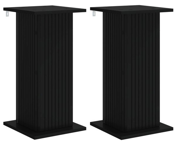 Növényállvány 2 db Fekete 30,5 x 30 x 60,5 cm Szerelt Fa