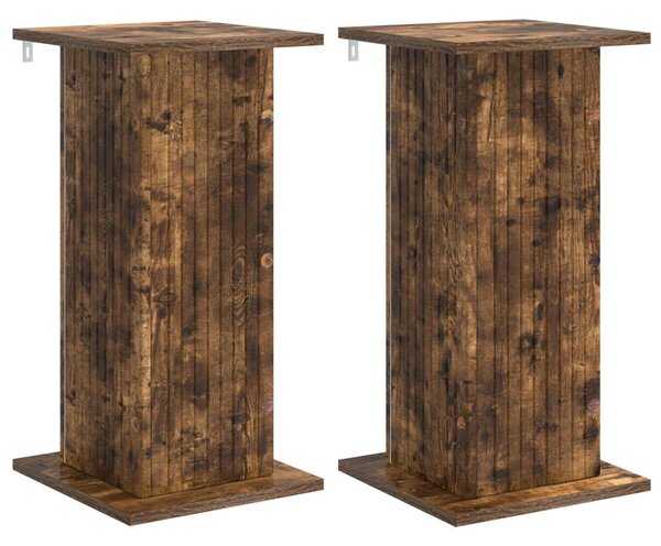 Növényállvány 2 db Füstös Tölgy 30,5 x 30 x 60,5 cm Szerelt Fa