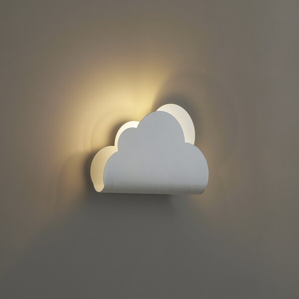 Gyerekszobai fali lámpa fehér felhő napocskával - Cloudy