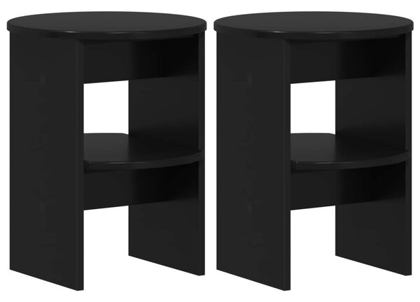 Oldalsó szekrény 2 pcs Fekete Ø40 x 50 cm Mérnöki fa