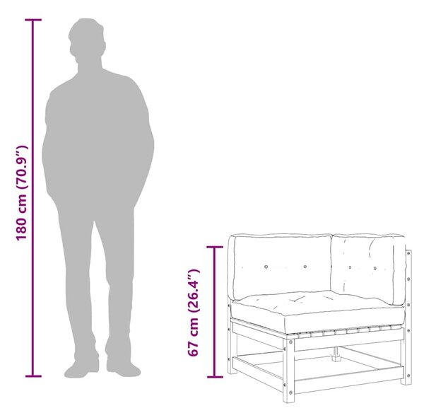 Barna szövet kanapéfotel 60 cm