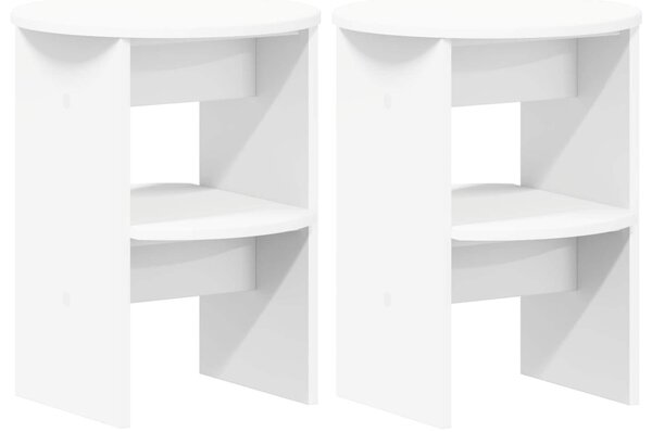 Oldalsó szekrény 2 pcs Fehér Ø40 x 50 cm Mérnöki fa