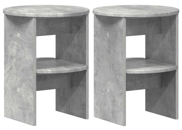 Oldalsó szekrény 2 pcs Beton Szürke Ø40 x 50 cm Mérnöki fa