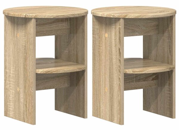 Oldalsó szekrény 2 pcs Sonoma tölgy Ø40 x 50 cm Mérnöki fa