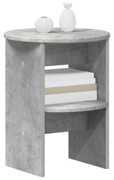 Oldalsó szekrény 2 pcs Beton Szürke Ø40 x 50 cm Mérnöki fa