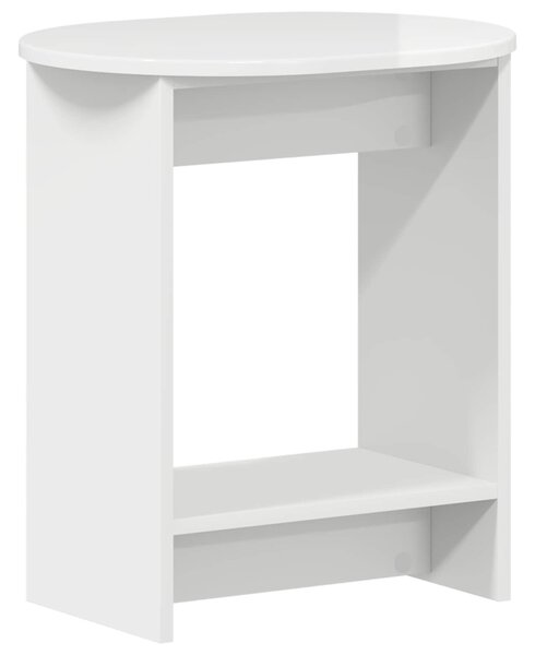 Oldal asztal Magasfényű Fehér 50 x 39,5 x 55 cm Szerelt Fa