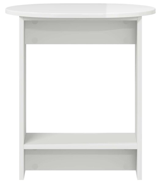 Oldal asztal Magasfényű Fehér 50 x 39,5 x 55 cm Szerelt Fa