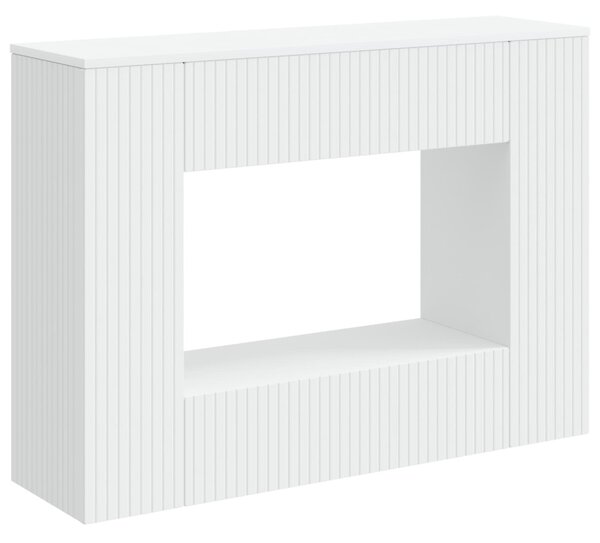 Konzolasztal Csíkos Fehér 101 x 29 x 74 cm Mérnöki fa