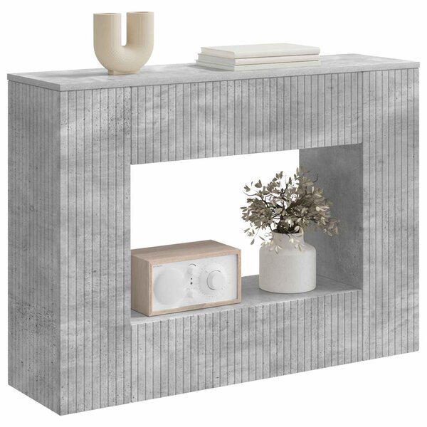 Konzolasztal Csíkos Beton Szürke 101 x 29 x 74 cm Mérnöki fa