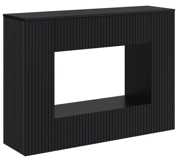 Konzolasztal Csíkos Fekete 101 x 29 x 74 cm Mérnöki fa