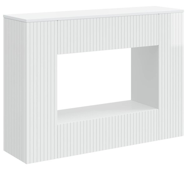 Konzolasztal Magasfényű Fehér 101 x 29 x 74 cm Mérnöki fa