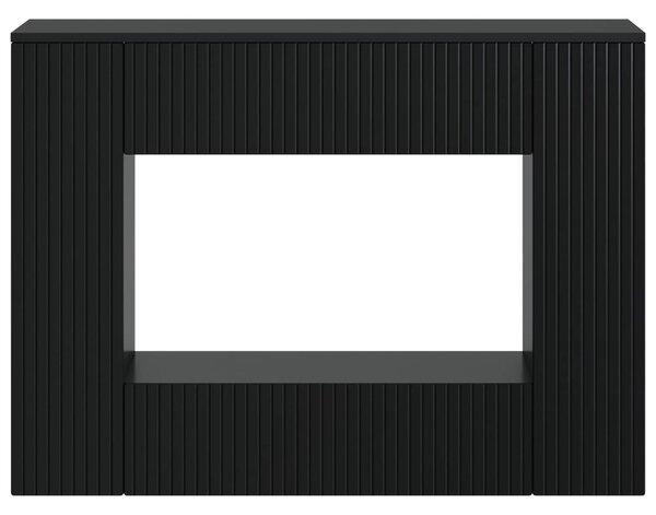 Konzolasztal Csíkos Fekete 101 x 29 x 74 cm Mérnöki fa