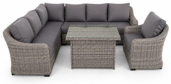 Avenberg DOLCE kerti rattan sarokgarnitúra, szürke