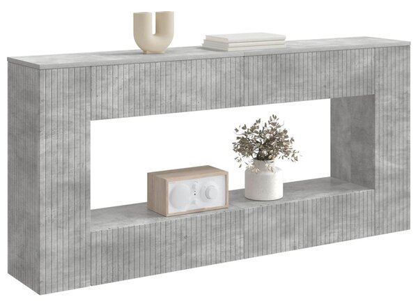Konzolasztal Csíkos Beton Szürke 155 x 29 x 74 cm Mérnöki fa