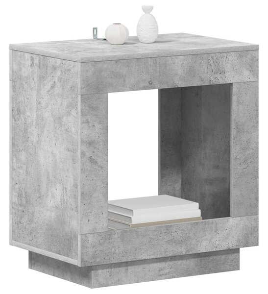 Oldal asztal Betonszürke 60 x 40 x 65 cm Szerelt Fa
