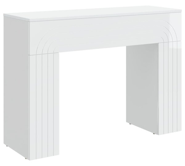 Dohányzóasztal Magasfényű Fehér 102 x 35 x 75 cm Szerelt Fa