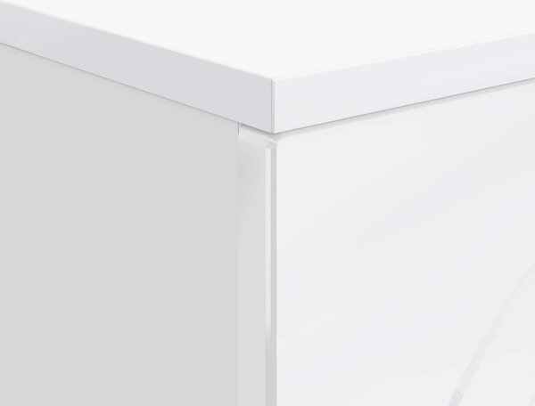 Dohányzóasztal Magasfényű Fehér 102 x 35 x 75 cm Szerelt Fa