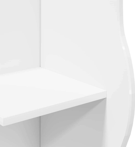 Sarokpolc polcokkal tárolóval Fehér 34 x 33 x 102 cm Szerelt Fa