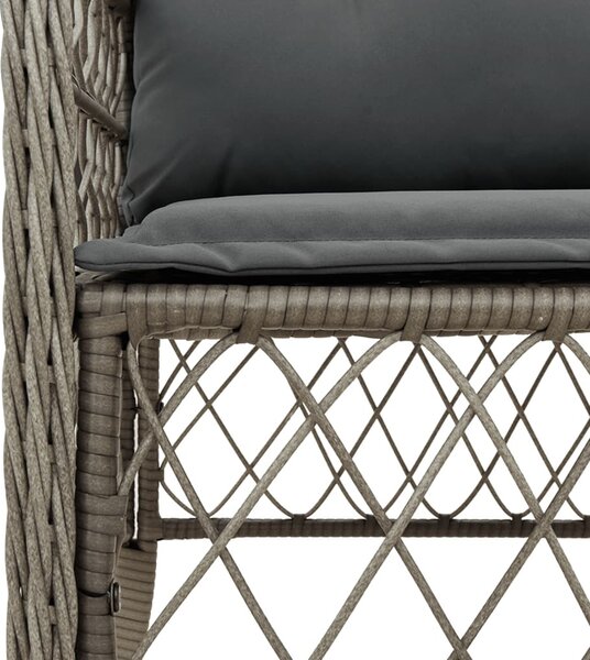 5 részes szürke polyrattan kerti étkezőgarnitúra párnával