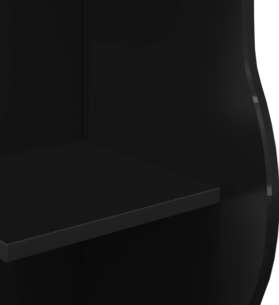 Sarokpolc polcokkal Fekete 34 x 33 x 102 cm Szerelt Fa