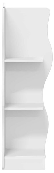 Sarokpolc polcokkal tárolóval Fehér 34 x 33 x 102 cm Szerelt Fa