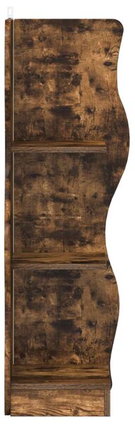 Sarokpolc polcokkal Füstös Tölgy 34 x 33 x 102 cm Szerelt Fa