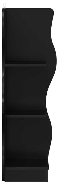 Sarokpolc polcokkal Fekete 34 x 33 x 102 cm Szerelt Fa