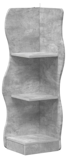 Sarokpolc polcokkal Betonszürke 34 x 33 x 102 cm Szerelt Fa