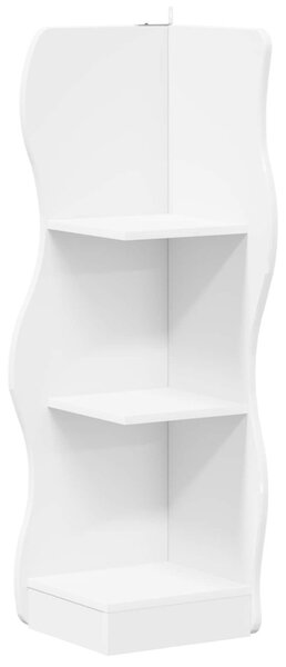 Sarokpolc polcokkal tárolóval Fehér 34 x 33 x 102 cm Szerelt Fa
