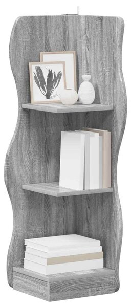 Sarokpolc polcokkal Szürke Sonoma 34 x 33 x 102 cm Szerelt Fa