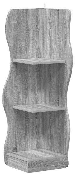 Sarokpolc polcokkal Szürke Sonoma 34 x 33 x 102 cm Szerelt Fa