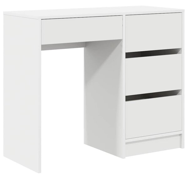Asztal fiókkal polcokkal Fehér 90 x 37,5 x 75 cm Faanyag