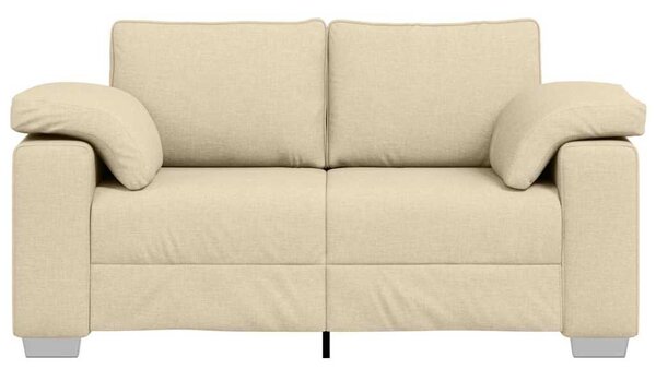 VidaXL Kétszemélyes kanapé Krém 160 cm szövet