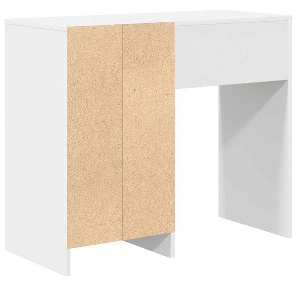 Asztal fiókkal polcokkal Fehér 90 x 37,5 x 75 cm Faanyag