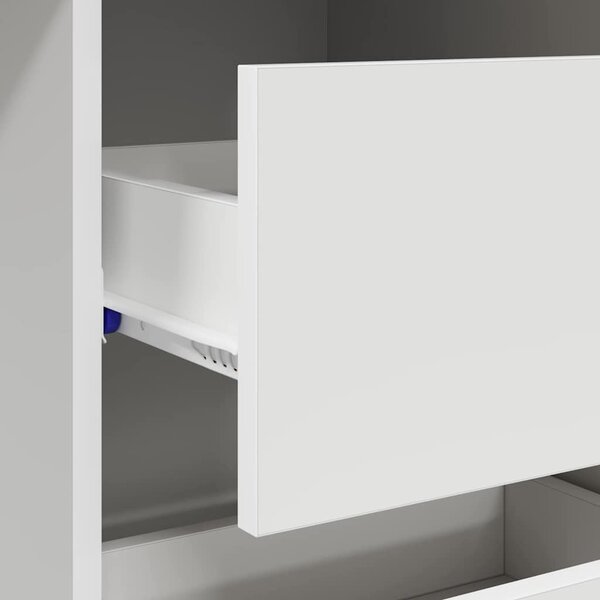 Asztal fiókkal polcokkal Fehér 90 x 37,5 x 75 cm Faanyag