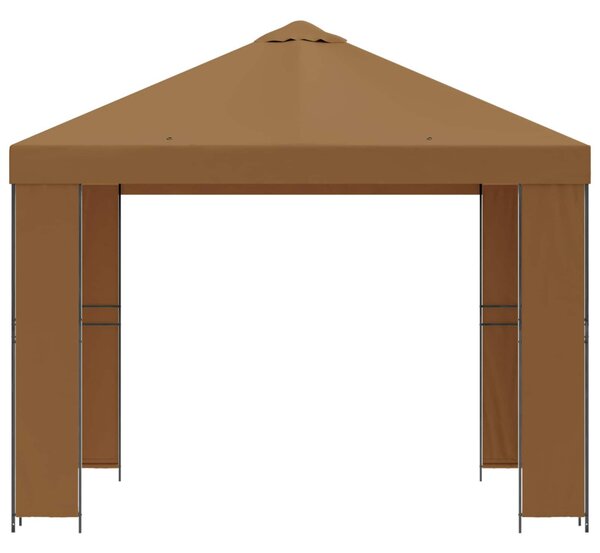 Pavilon 3 x 3 m Bézs Poliészter és acél 190 gsm