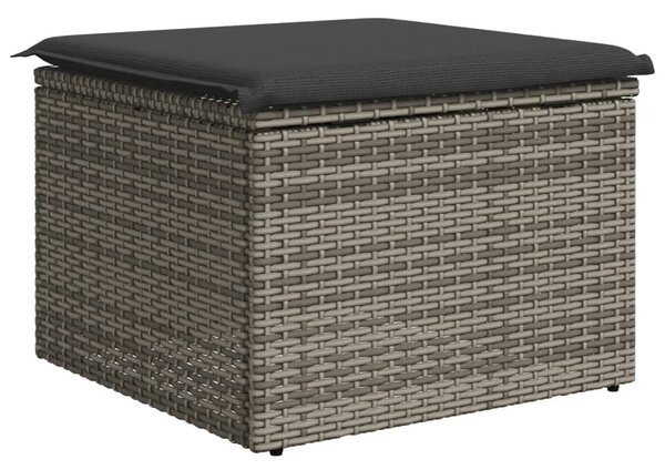 Szürke polyrattan kerti szék párnával 55 x 55 x 37 cm